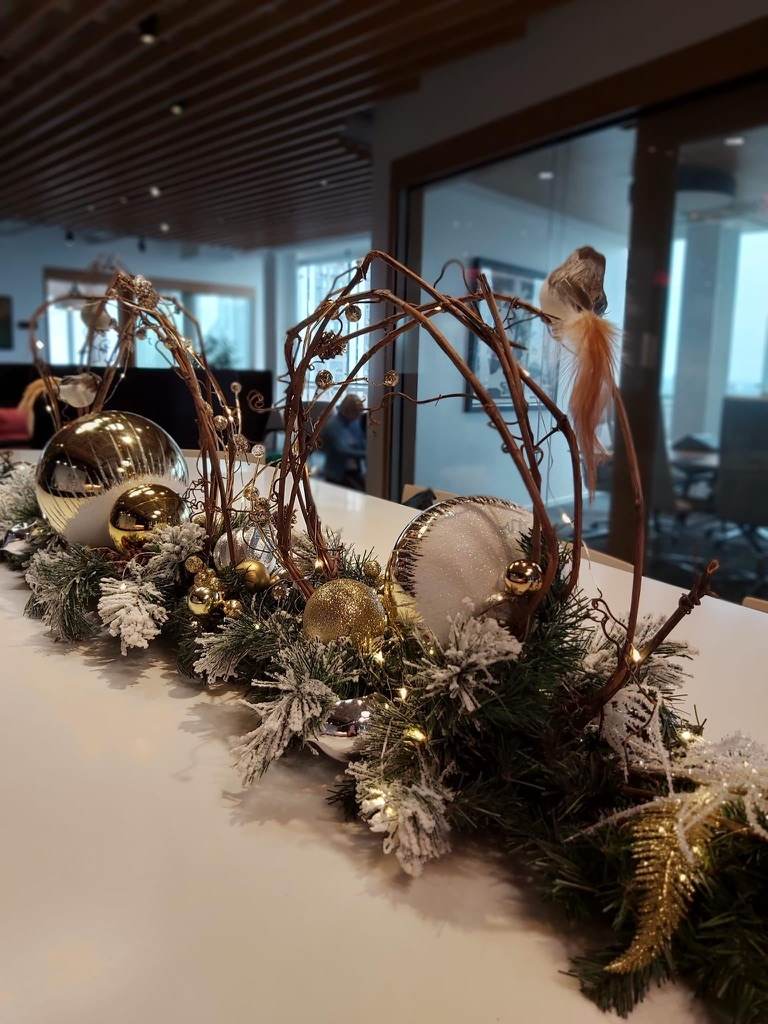 Décoration de Noël de table pour espace corporatif